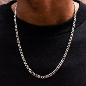 GLD.com 5mm white gold Cuban chain with Box and authenticity card